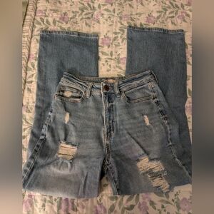 SO Light Blue Wash Highest Rise Baggy Dad Denim Jeans Size 5/27W